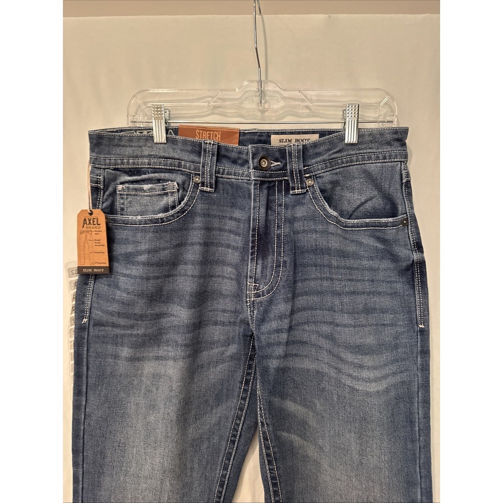 AXEL Slim Bootcut Men's Nedium Wash Blue Jeans Stretch Size 30x32 NEW NWT